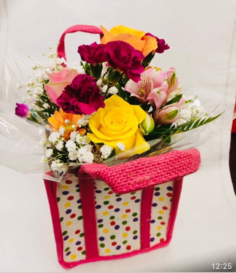 Fresh Gift Bag Arrangement