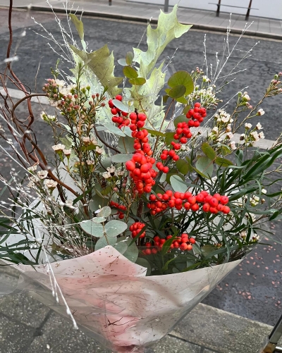 Winter Foliage and Berry Bouquet